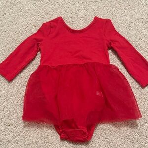 Ruffle Butts Red Tulle Skirt Bodysuit